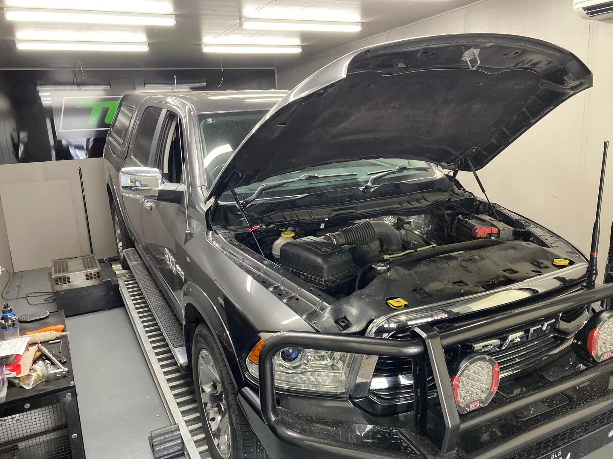 Dodge Ram on the dyno at Tuned By Luke